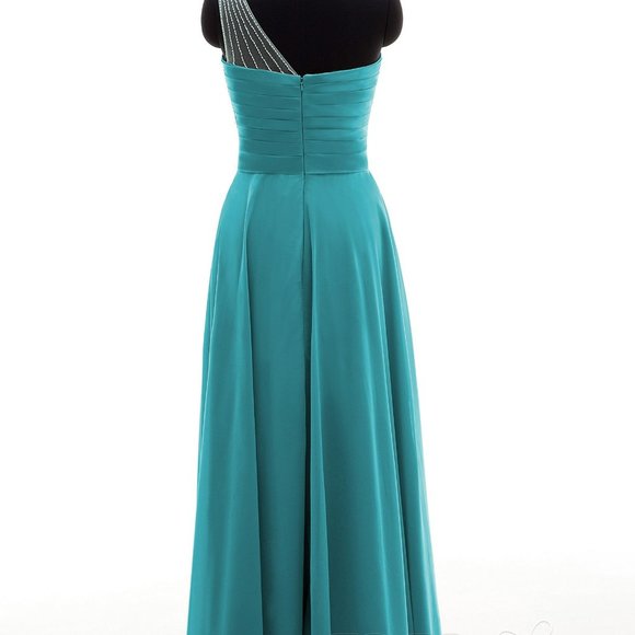 Sheath Floor Length Chiffon Bridesmaid Dress/Evening Gown - Picture 3 of 8